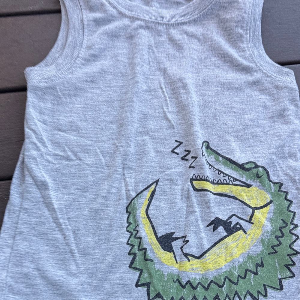 Gray Crocodile Tank Top for Kids
